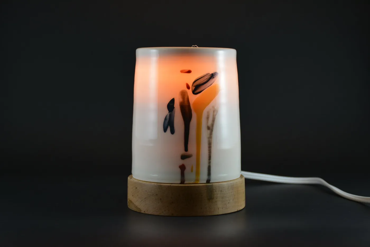 LP-01 Ceramic and wood Lamp - Lampe porcelaine et bois tourné — luminaire, porcelaine de Art Hic et Nunc