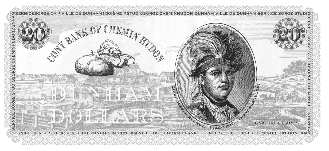 Dunham Dollars 20 — œuvre, peinture de Bernice Sorge