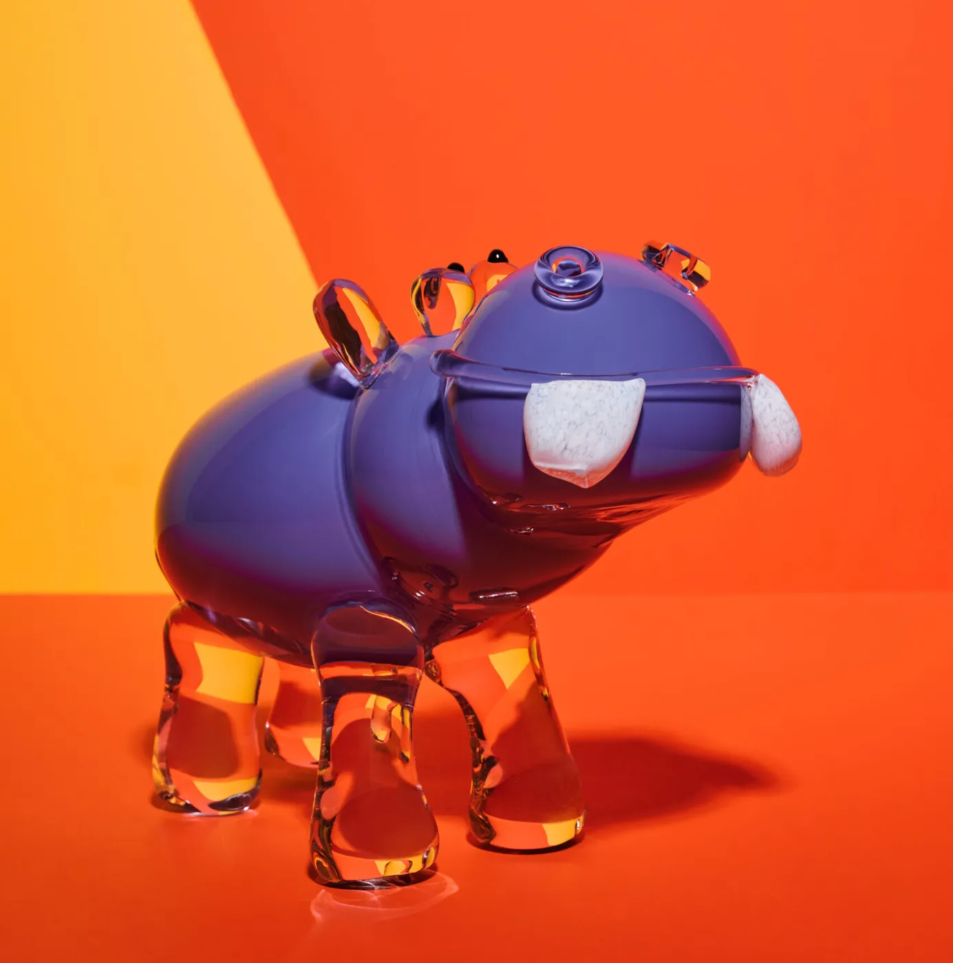 Hippopotame — objet, verre soufflé de Cat designer verrier