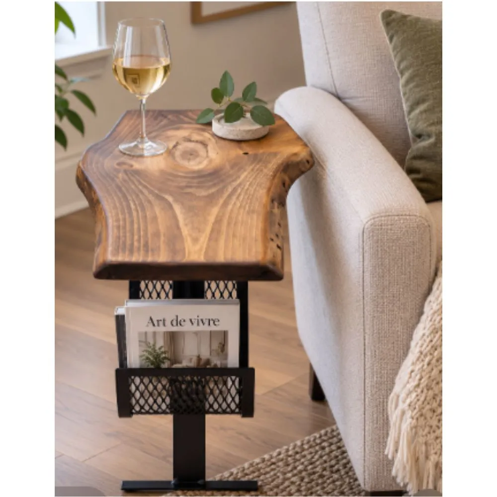 TPR54 – Table porte-revues — table, bois et métal de Création Déco
