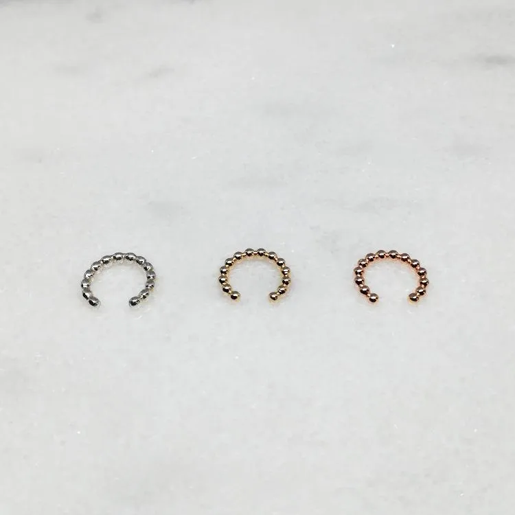 Beaded Ear Cuff / Septum — boucles d’oreilles, argent sterling de Flesch — Esther Chabot