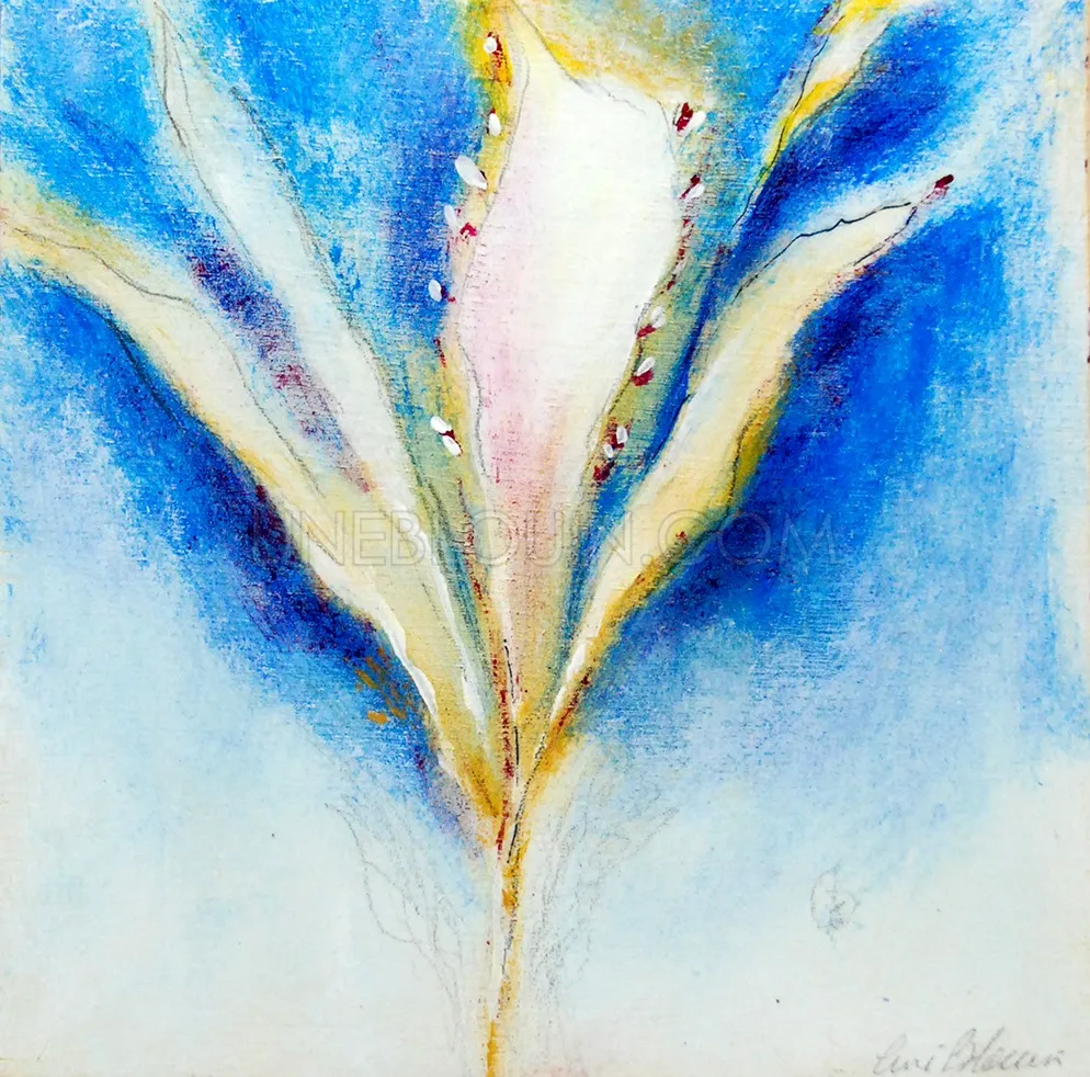À fleur de peau no 12 — œuvre, techniques mixtes de Line Blouin