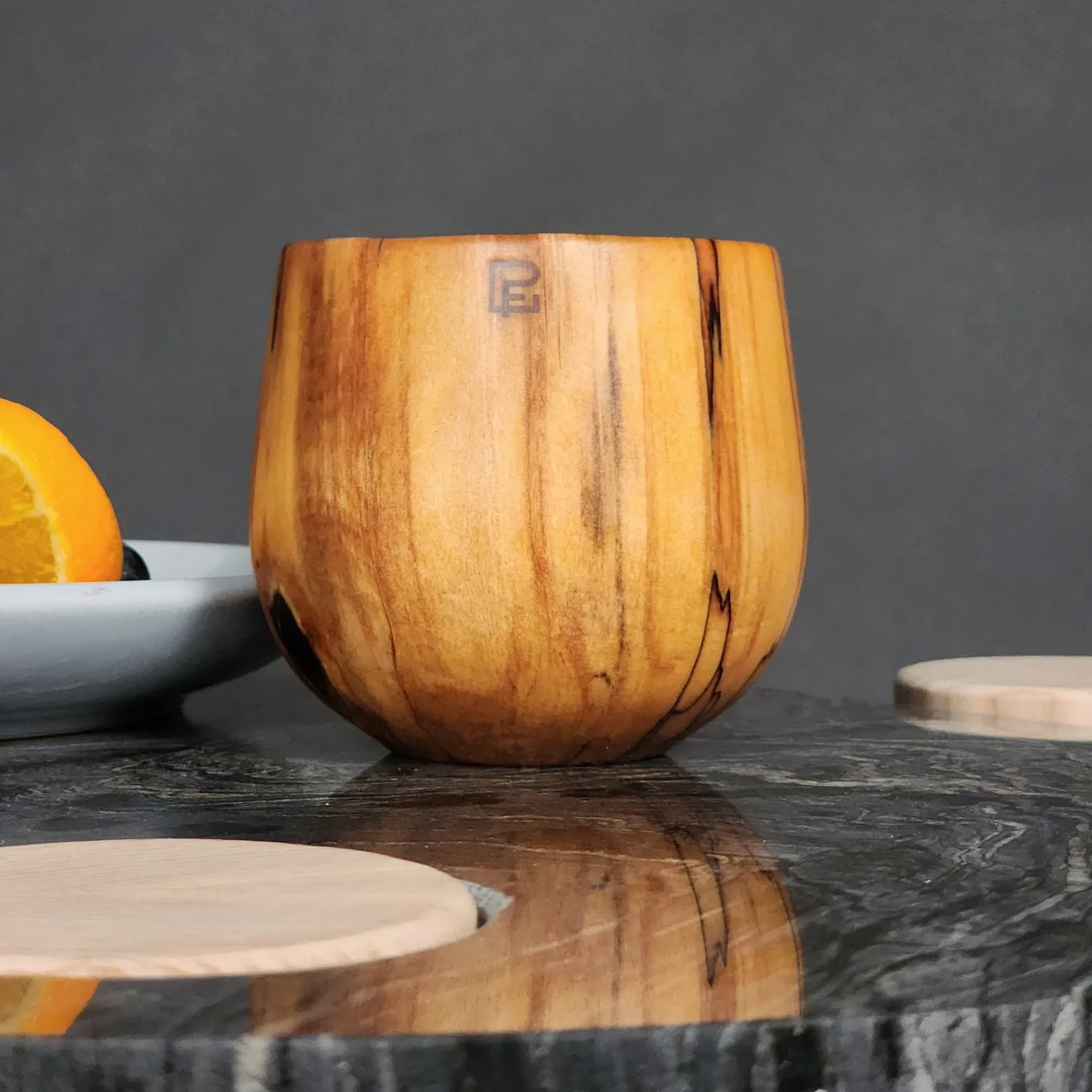 Verre à café 10 oz — verre ou tasse, bois de Philippe Foley ébéniste